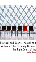 a practical and concise manual of the procedure of the chancery division of the_cover