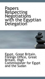papers respecting negotiations with the egyptian delegation_cover