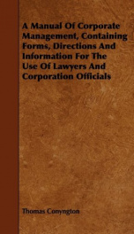 a manual of corporate management containing forms directions and information_cover