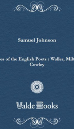 Lives of the English Poets : Waller, Milton, Cowley_cover