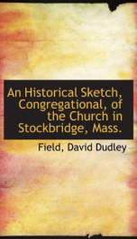 an historical sketch congregational of the church in stockbridge mass_cover