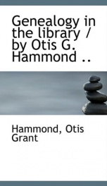 genealogy in the library by otis g hammond_cover