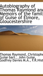 autobiography of thomas raymond and memoirs of the family of guise of elmore_cover