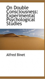 on double consciousness experimental psychological studies_cover