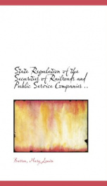 state regulation of the securities of railroads and public service companies_cover