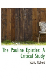 the pauline epistles a critical study_cover