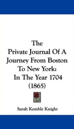 the private journal of a journey from boston to new york in the year 1704_cover