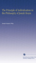 the principle of individuation in the philosophy of josiah royce_cover