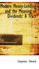 modern money lending and the meaning of dividends a tract_cover
