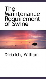 the maintenance requirement of swine_cover