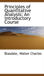 principles of quantitative analysis an introductory course_cover