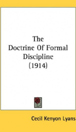 the doctrine of formal discipline_cover