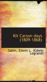 kit carson days 1809 1868_cover