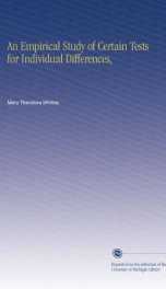 an empirical study of certain tests for individual differences_cover