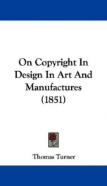 on copyright in design in art and manufactures_cover
