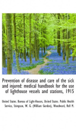 prevention of disease and care of the sick and injured medical handbook for the_cover