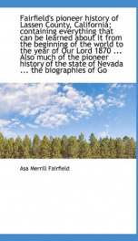 fairfields pioneer history of lassen county california containing everything_cover