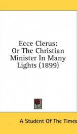 ecce clerus or the christian minister in many_cover