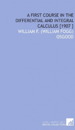 a first course in the differential and integral calculus_cover