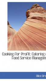 cooking for profit catering and food service management_cover