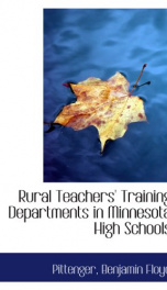 rural teachers training departments in minnesota high schools_cover