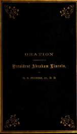 An oration commemorative of President Abraham Lincoln : delivered at Brooklyn, N.Y., June 1, 1865_cover