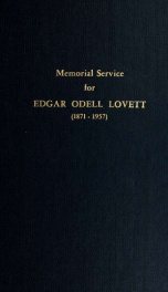 Memorial service for Edgar Odell Lovett (1871-1957)_cover