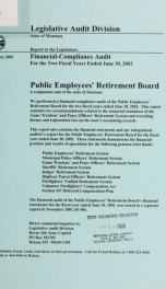 Public Employees' Retirement Board, Department of Administration, a component unit of the state of Montana : financial-compliance audit for the fiscal years ended June 30, 1998-_cover