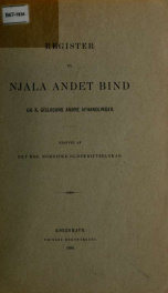 Register til Njála andet bind og K. Gíslasons andre afhandlinger_cover