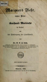 Marquard Behr : letzter Prior der Karthause Marienehe bei Rostock, und der Untergang der Karthause_cover