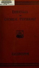 The essentials of chemical physiology : for the use of students_cover
