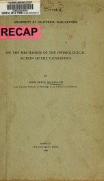 On the mechanism of the physiological action of the cathartics_cover