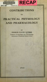 Contributions to practical physiology and pharmacology_cover