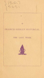 Frances Ridley Havergal : the last week_cover