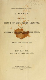 Death swallowed up in victory : a sermon occasioned by the death of Mrs. Susan Gratiot, late a member of the South Presbyterian Church, Galena, Illinois, delivered at Galena, June 11, 1854_cover