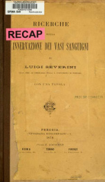 Ricerche sulla innervazione dei vasi sanguigni_cover