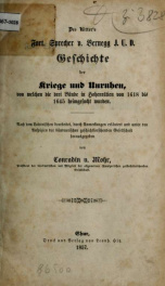 Des Ritter's Fort. Sprecher v. Bernegg J.U.D. Geschichte der Kriege und Unruhen, von welchen die drei Bunde in Hohenratien von 1618 bis 1645 heimgesucht wurden_cover