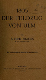 1805 [i.e. Achtzehnhundertundfünf] der Feldzug von Ulm_cover