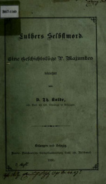 Luthers Selbstmord : eine Geschichtsluge P. Majunkes_cover