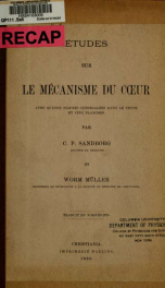 Etudes sur le mécanisme du coeur_cover