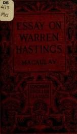 Macaulay's essay on Warren Hastings;_cover