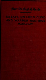 Essays on Lord Clive and Warren Hastings_cover