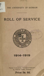 Roll of service, 1914-1919_cover