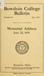 A memorial address for those Bowdoin men who gave their lives in the war_cover