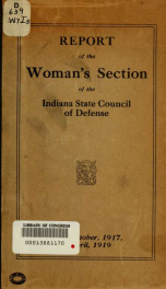 Report of the Woman's section of the Indiana State council of defense_cover