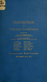 The Chicago conference of the American Jewish relief committee;_cover