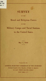 Survey of the moral and religious forces in the military camps and naval stations in the United States, May 1, 1918_cover