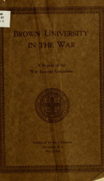 Brown university in the war;_cover