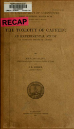 The toxicity of caffein: an experimental study on different species of animals_cover