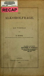 Die Alkoholfrage; ein Vortrag_cover